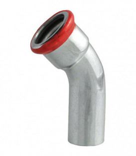 Raccord a sertir en acier C coudé 45° femelle/male DN 88,9. Contour M