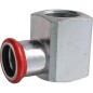 Raccord a sertir en acier C Coude reducteur 90° femelle 18 mm x 1/2", Contour M