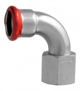 Raccord a sertir en acier C Coude 90° femelle 18mm x 1/2", Contour M