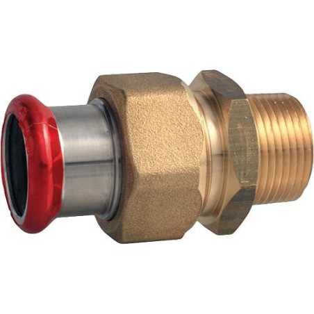 Raccord a sertir en acier C Contour M, droit, filet male Joint plat 15mm x 3/4"