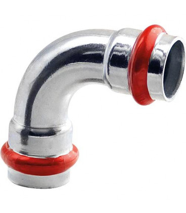 Acier C Contour V Raccord A sertir coude 90 ° F X F 15 mm