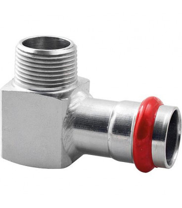 Acier C contour V raccord A sertir Coude de reduction avec sortie Male 15 mm X DN 15 (1/2")