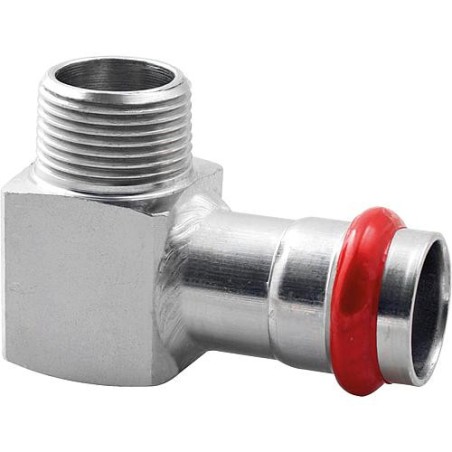 Acier C contour V Raccord A sertir Coude de reduction avec sortie male 22 mm X DN 20 (3/4")