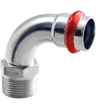 Acier C Contour V Raccord A sertir Clarinette 90 ° Male 28 mmX DN 25 (1")