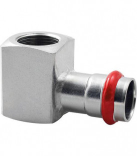 Acier C Contour V Raccord A sertit coude de reduction avec sortie femelle 28 mm X DN 15 (1/2")