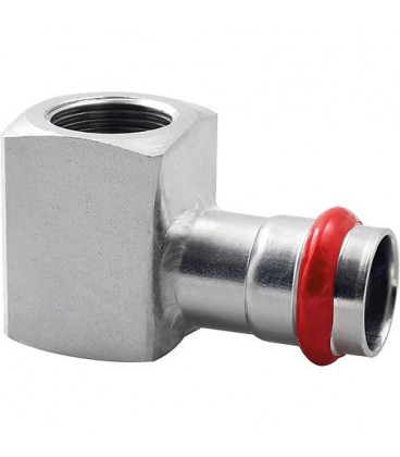 Acier C Contour V raccord A sertir Coude de reduction avec sortie femelle 18 mm X DN 15 (1/2")