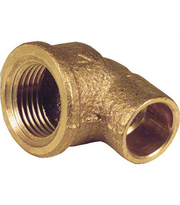 Raccord a souder bronze 4090g Coude 90°, 14 mm x 1/2" femelle