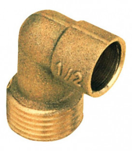 raccord à souder laiton coude mâle à visser, femelle à souder 16-1/2''