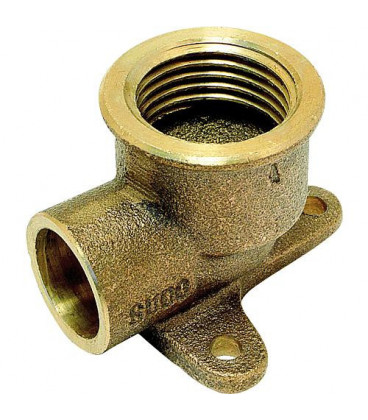 Raccord à souder laiton Coude applique femelle 1/2" -14