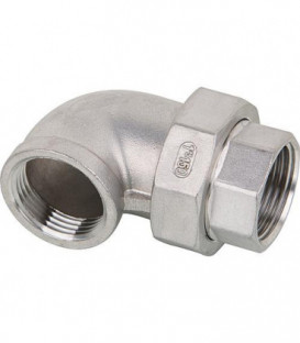 Raccord coude femelle/femelle 1/4", V4A, joint plat