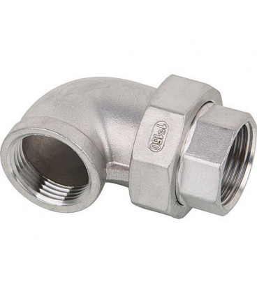Raccord coude femelle/femelle 1/8", V4A, joint conique
