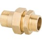 Raccord a vis laiton DN20 (3/4") male x male PN10, a joint plat avec joint