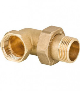 Raccord laiton fileté a vis, joint plat coude 90°, 1" femxmale