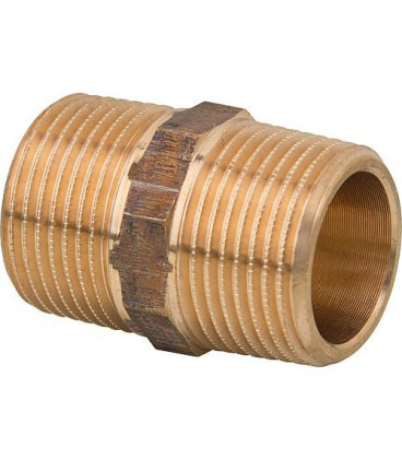 Raccord filete en laiton rouge nipple double Type 3280 3/4" male x male WG904