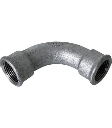 Raccord en fonte malleable galva Nr.2 coude long fem/fem diam. 1 1/4"