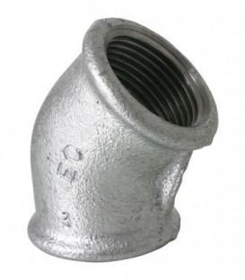 Raccord en fonte malleable galva Nr.120 coude fem/fem 45° diam. 3"