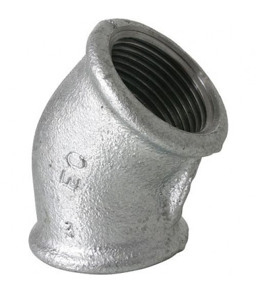 Raccord en fonte malleable galva Nr.120 coude fem/fem 45° diam. 3"