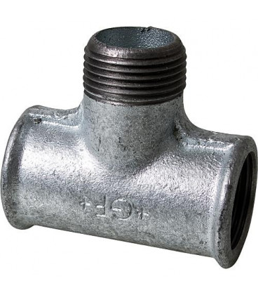 Raccord en fonte malleable galva Nr.133 piece en T fem/male/fem diam. 3/4'"