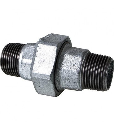 Raccord en fonte malleable galvanise no. 344, raccord a vis, joint conique, diam. 1"