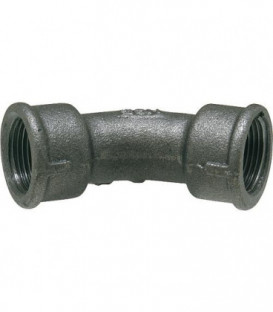 Raccord en fonte malleable, noir coude 45°, 3/8" (fem/fem) Type 41