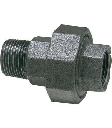 Raccord en fonte malleable, noir Raccord a vis 2" (fem/male) Type 331, joint plat