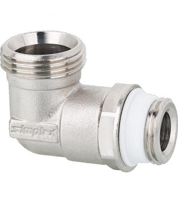 Raccord coude 1/2" x 3/4" 1/2" autoetanche 3/4" eurocone nickele"