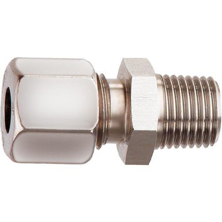 Raccord a bague coupante GEV 10 mm x R 1/8" conique.