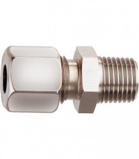 Raccord a bague coupante GEV 10 mm x R 1/4" conique.