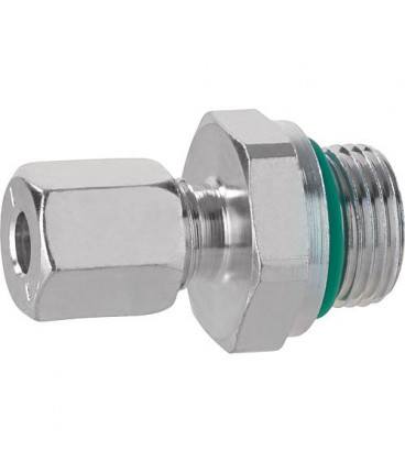 Raccord à compression 8 x DN10 (3/8") avec joint torique + MS-SR version courte - cylindrique