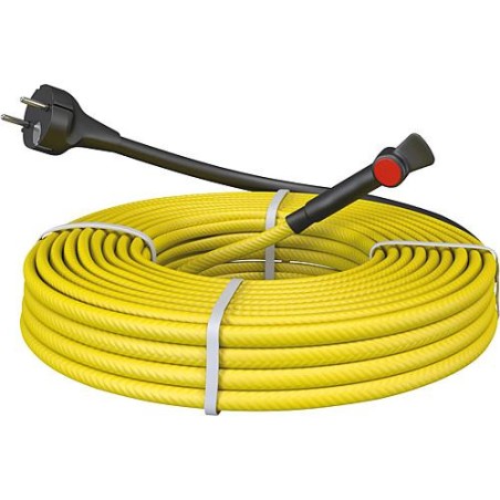 Cable antigel pour tube metal pret a l'emploi avec thermostat 10 m - 100W