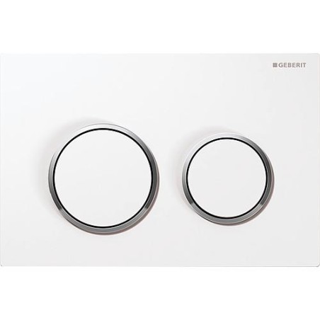 Plaque d'actionnement Omega 20 choix 2 quantites-blanc brillant chromé/blanc