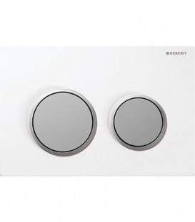 Plaque de commande Geberit Omega 20, 2 rincages, blanc/matt/matt