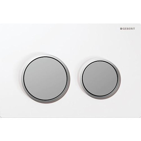 Plaque de commande Geberit Omega 20, 2 rincages, blanc/matt/matt