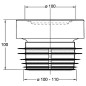 Raccord droit de WC diam. 100-110mm, couleur blanc