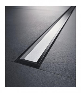 Canivelle de douche Cleanline20 300-900mm, cadre inox revetement noir