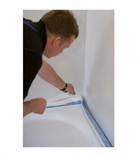 Bande couvre-joint de baignoire rouleau 3,3 m - larg 75 x 2 mm ep 2 faces adhésives - étanche à l'eau