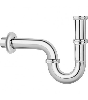 Siphon tubulaire laiton chromé 11/4" DN32 controle DIN standard