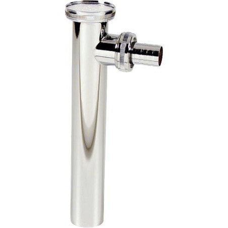 Tube de reglage, laiton chrome avec raccord 3/4" 32 x 200 mm avec entree 90°