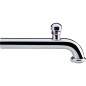 Coude de sortie 90° laiton chromé, 32 x 220 mm avec bord, écrou tournant, aerateur