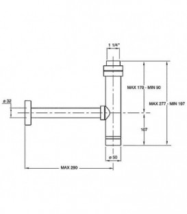Rallonge en laiton MS 11/4"x50mm convient pour 93 976 56