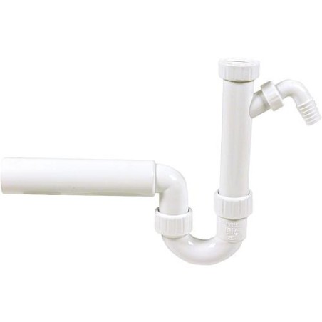 Siphon en plastique 1 1/2" DN40 avec tuyau de raccordement sans rosace