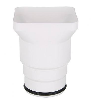 Siphon entonnoir DN100/DN50 plastique, blanc, entrée carrée
