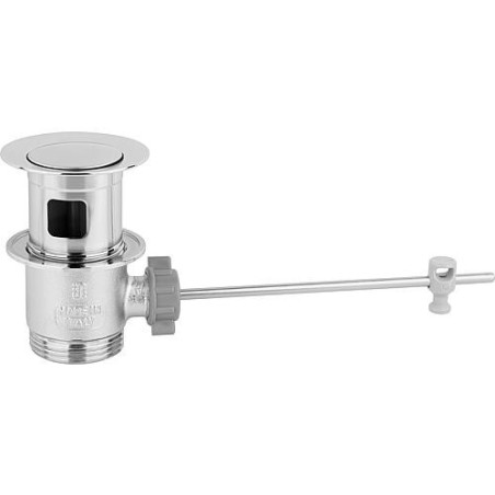Bonde excentrique 1 1/4" laiton chrome - avec bouchon excntrique, standard