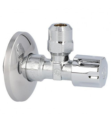 Vanne d angle sanitaire Schlösser 1/2" chromée, non auto-etanche 3 pcs, presse