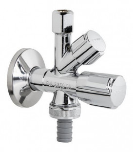 Vanne equerre combinée SCHELL COMFORT Poignee comfort - auto-étanchéifiant raccord 1/2" male /DN15, chrome