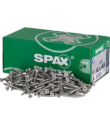Vis a tete fraisee SPAX® WIROX® filetage partiel T - STAR Plus Diam 4,5 x 45 mm, 500 pcs