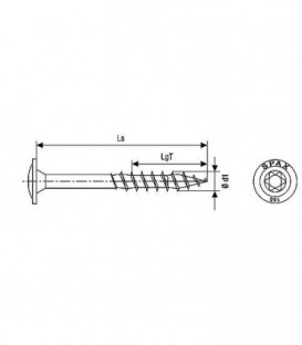 Vis tete plate SPAX® inox A2 filetage partiel T - STAR Plus Diam 6,0 x 120 mm, 100 pcs