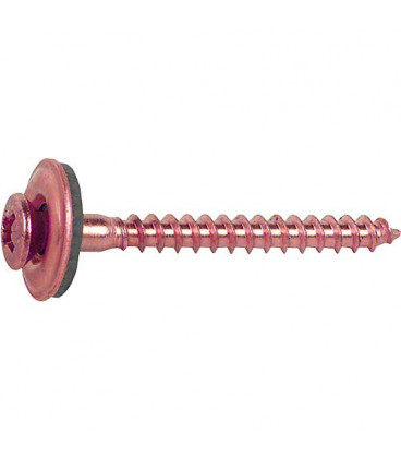 Vis de plomberie avec rondelle etanche, inox cuivré, diam.4,5x45mm, UE 100