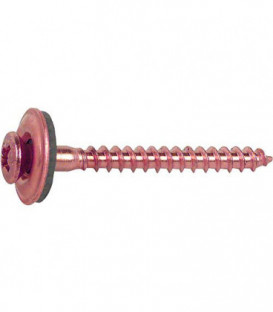 Vis de plomberie avec rondelle etanche, inox cuivré, diam. 4,5x65mm, UE 100