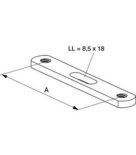 Double plaque de fixation Entraxe 85 mm / M 8